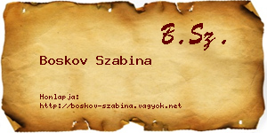 Boskov Szabina névjegykártya